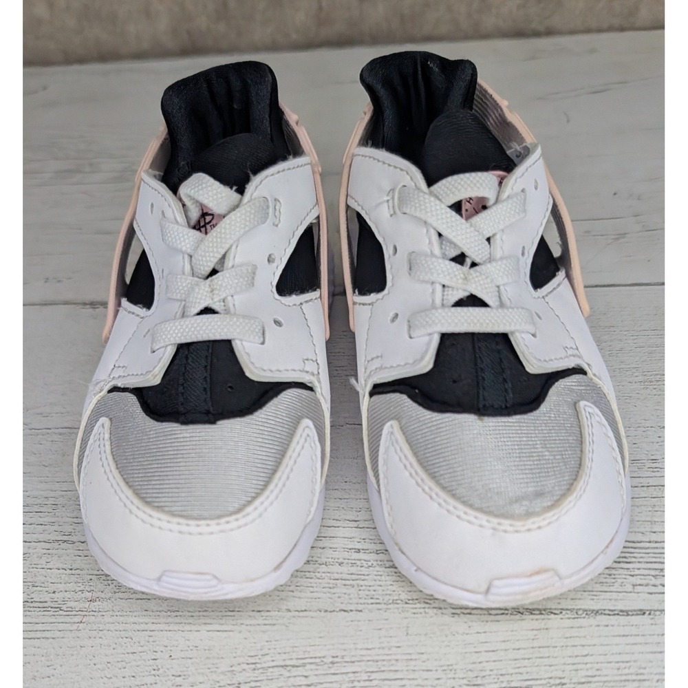 Nike Air Huarache Run Toddler Shoes Size 8C White Black Pink 704950-115